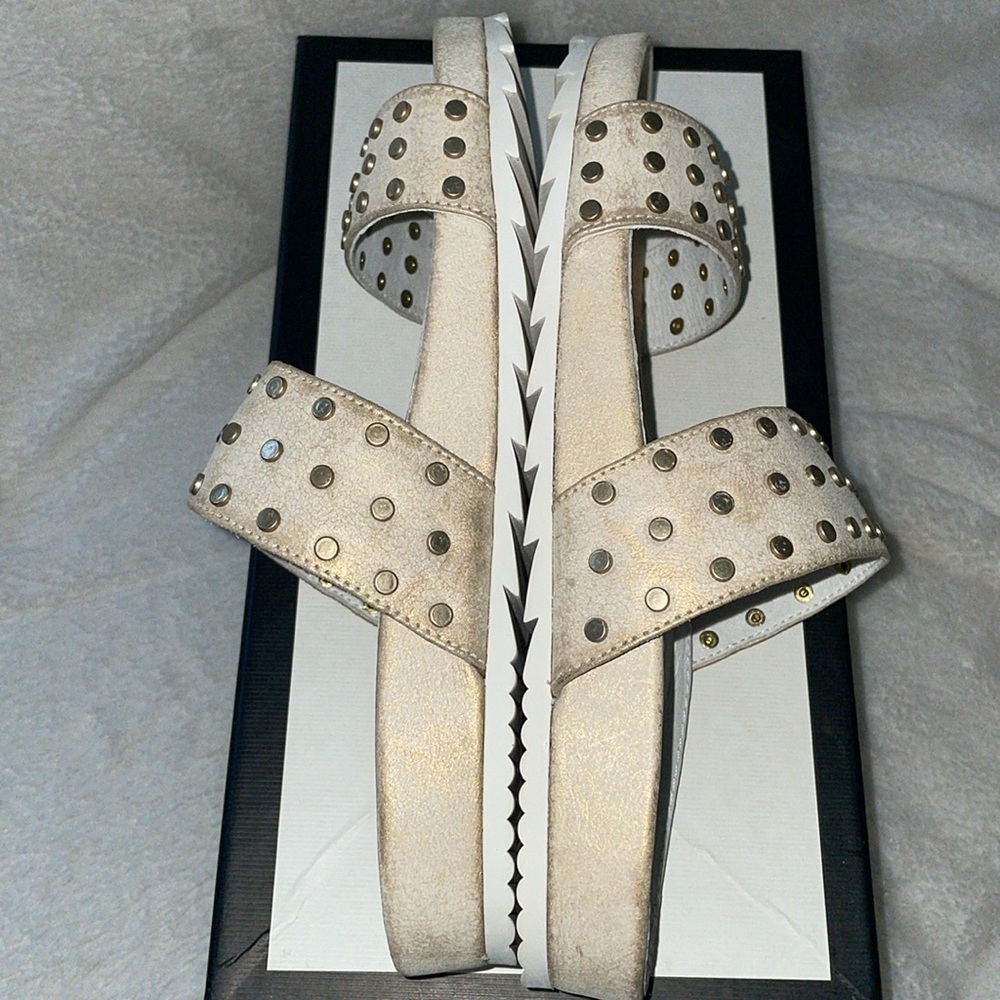 NWT J/SLIDES ERIKA Bronze Metallic Suede Sandal - Picture 13 of 15